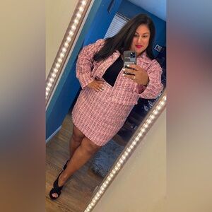 Shein tweed skirt and jacket set. Worn twice (for Barbie premiers)!
